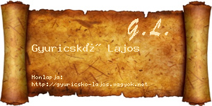 Gyuricskó Lajos névjegykártya