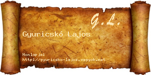 Gyuricskó Lajos névjegykártya